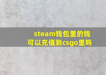 steam钱包里的钱可以充值到csgo里吗