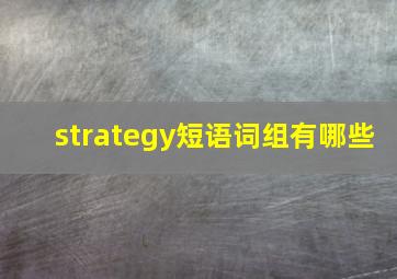 strategy短语词组有哪些