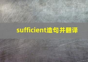 sufficient造句并翻译