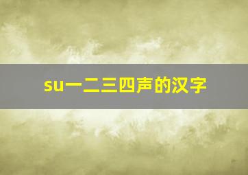 su一二三四声的汉字