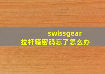 swissgear拉杆箱密码忘了怎么办