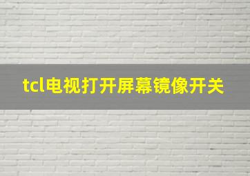 tcl电视打开屏幕镜像开关