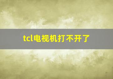 tcl电视机打不开了