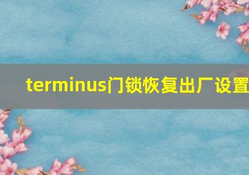 terminus门锁恢复出厂设置