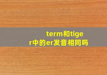 term和tiger中的er发音相同吗