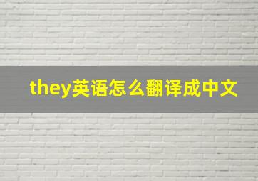 they英语怎么翻译成中文