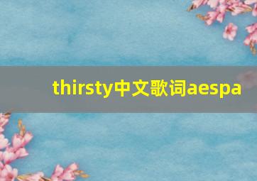 thirsty中文歌词aespa