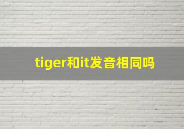 tiger和it发音相同吗