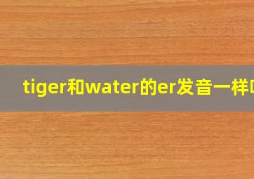 tiger和water的er发音一样吗