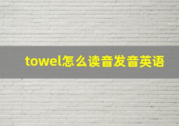 towel怎么读音发音英语