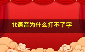 tt语音为什么打不了字