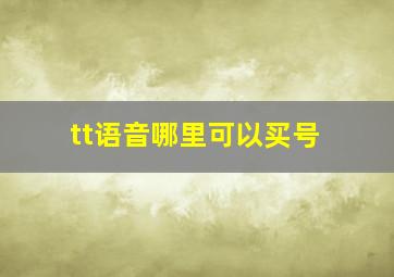 tt语音哪里可以买号