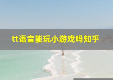 tt语音能玩小游戏吗知乎