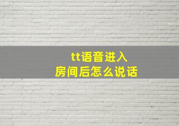 tt语音进入房间后怎么说话