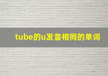 tube的u发音相同的单词