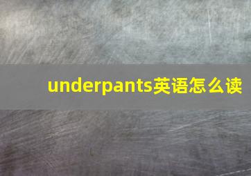 underpants英语怎么读