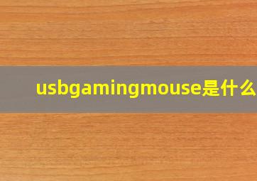 usbgamingmouse是什么意思