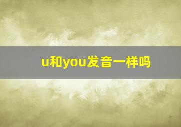 u和you发音一样吗