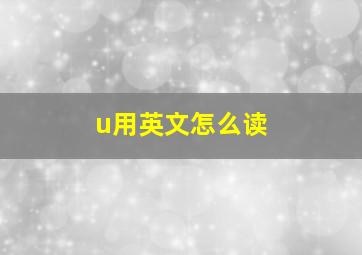 u用英文怎么读