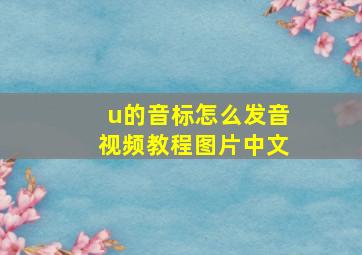 u的音标怎么发音视频教程图片中文