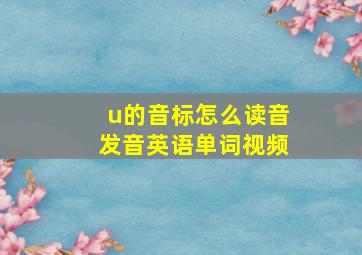 u的音标怎么读音发音英语单词视频