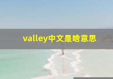 valley中文是啥意思