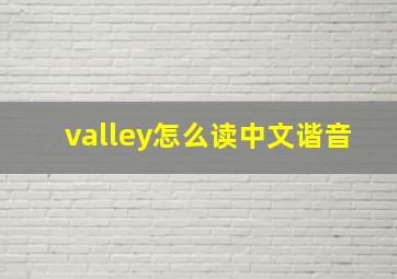 valley怎么读中文谐音