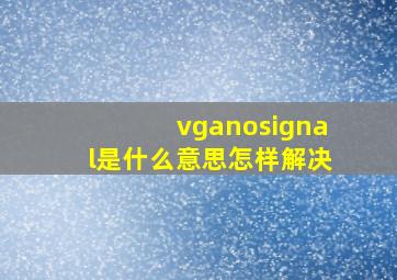 vganosignal是什么意思怎样解决