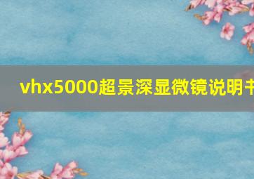 vhx5000超景深显微镜说明书