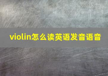 violin怎么读英语发音语音