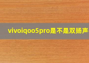 vivoiqoo5pro是不是双扬声器