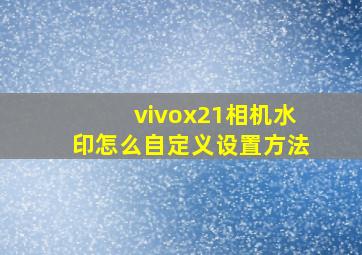 vivox21相机水印怎么自定义设置方法