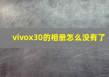 vivox30的相册怎么没有了