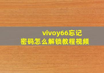 vivoy66忘记密码怎么解锁教程视频