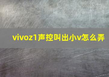 vivoz1声控叫出小v怎么弄