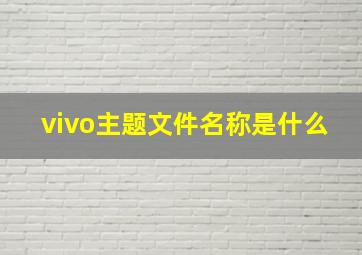 vivo主题文件名称是什么