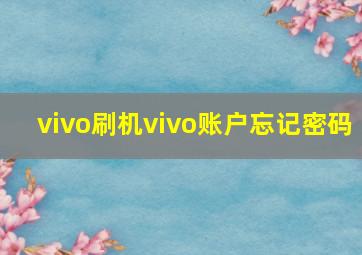 vivo刷机vivo账户忘记密码