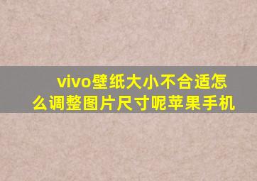 vivo壁纸大小不合适怎么调整图片尺寸呢苹果手机