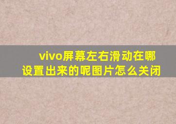 vivo屏幕左右滑动在哪设置出来的呢图片怎么关闭