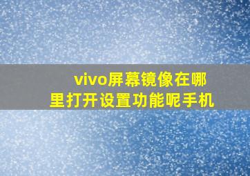 vivo屏幕镜像在哪里打开设置功能呢手机