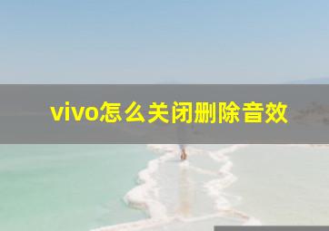 vivo怎么关闭删除音效