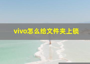 vivo怎么给文件夹上锁