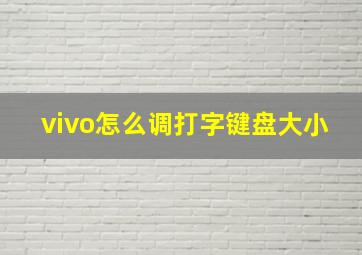 vivo怎么调打字键盘大小