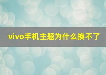 vivo手机主题为什么换不了