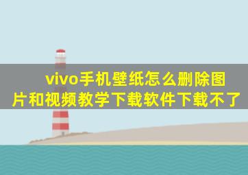 vivo手机壁纸怎么删除图片和视频教学下载软件下载不了