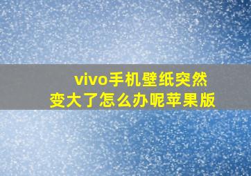 vivo手机壁纸突然变大了怎么办呢苹果版