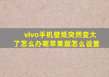 vivo手机壁纸突然变大了怎么办呢苹果版怎么设置