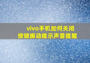 vivo手机如何关闭按键振动提示声音提醒