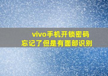 vivo手机开锁密码忘记了但是有面部识别