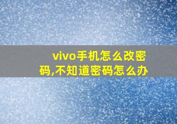 vivo手机怎么改密码,不知道密码怎么办